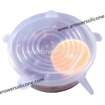 Reusable silicone manteng lids nutupan pikeun mangkok